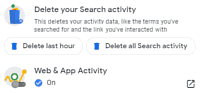 How to delete your Google search activity