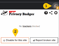 Add to the Whitelist in Privacy Badger
